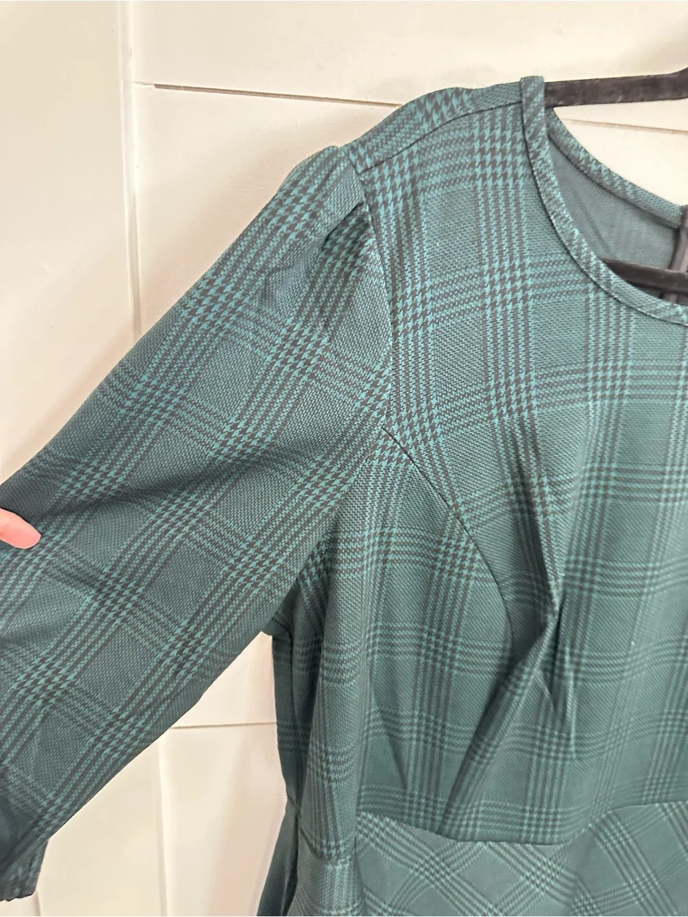 Modcloth 2X green plaid fit and flare plus size midi dress preppy schoolgirl - Picture 7 of 12